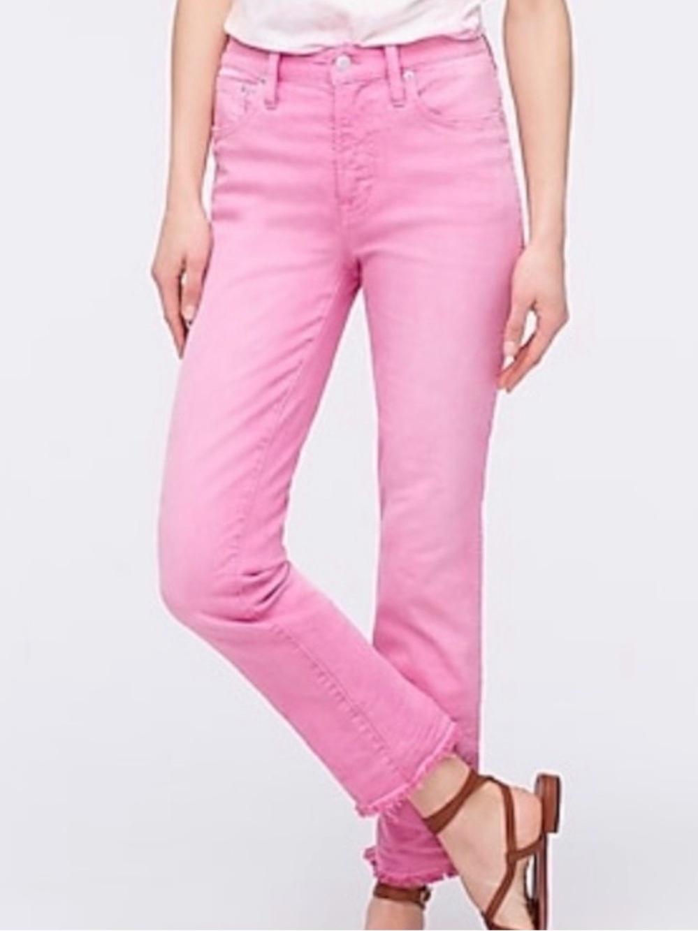 J Crew 9" Faded Garment-Dyed Vintage Straight Jean  Larkspur Pink Size 30